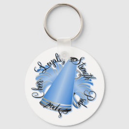 Kreukblauw en witte kwaliteiten sleutelhanger