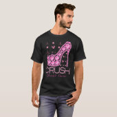 Kreukborst Borstkanker Bewustmakersrol Roze lint T-shirt (Voorkant volledig)