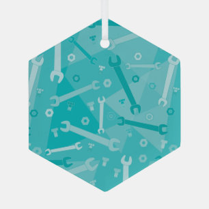 Kreuken, moeren en bouten glas ornament