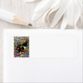 Kreuken op vlinders - Tuxedo-Kat Etiket (Insitu)