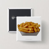 Kreukgesneden friet vierkante button 5,1 cm (Voorkant /achterkant)