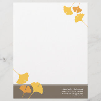 Kreukginkgo laat gouden gele herfst gepersonaliseerd briefhoofd