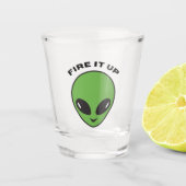 Kreukglas - Alien vuurt het op Shot Glas (Voorkant)