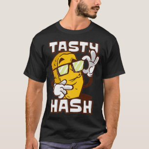 Kreukknobbels ontbijtvoedsel Hash Bruin grill T-shirt