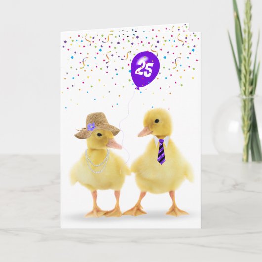 Kreukpap met 25e jaarballon kaart (Voorkant)