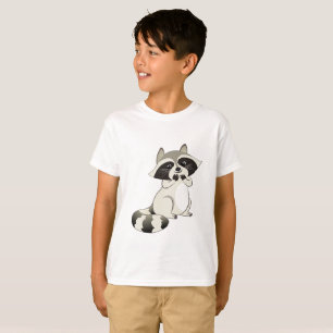 Kreukvrij Schattig Raccu T-shirt