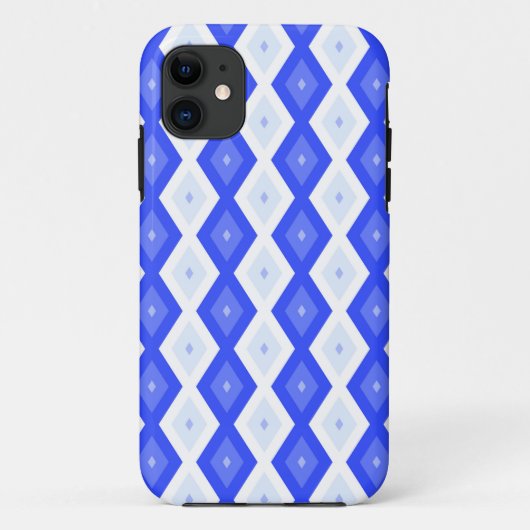 Kreuzenblauw diamantpatroon Case-Mate iPhone case (Achterkant)