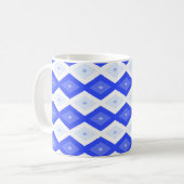 Kreuzenblauw diamantpatroon koffiemok (Voorkant links)
