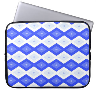Kreuzenblauw diamantpatroon laptop sleeve
