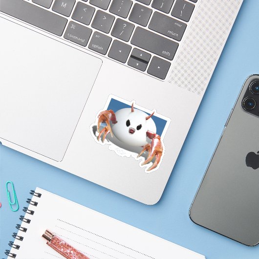 Kribbige Ei Sticker (Laptop met iPhone)