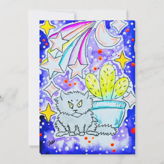 Kribbige Kat & Cactus Kaart