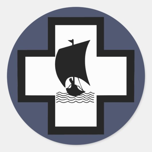 Kriegsmarine 13e U-boot Flottilla Emblem Ronde Sticker (Voorkant)