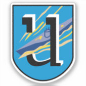 Kriegsmarine 1e U-boot flottilla Emblem Classic R Sticker (Voorkant)