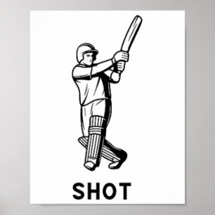 Kriek Tee Cricketspeler Cricketspelers India Engel Poster