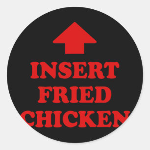 Krieltjes Grappige Voedsel Meme Gebakken Kip Liefh Ronde Sticker