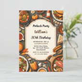 Krijg BBQ Taco Chef Soep Potluck Party 40e Verjaar Kaart (Staand voorkant)