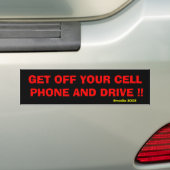 KRIJG DE Bumpersticker VAN DE CELTELEFOON UIT (Op auto)