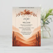 Krijg Desert Rustic Boho Autumn Ombre Bruin Bruilo Kaart (Staand voorkant)