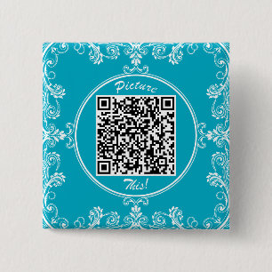 Krijg een pincode met uw eigen QR-code Vierkante Button 5,1 Cm