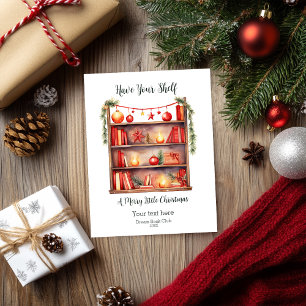 Krijg een vrolijk Kerstfeest met je boekenplank Feestdagenkaart