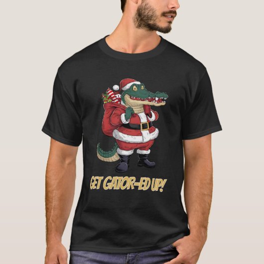 Krijg Gator Ed Up Alligator Kerstmis T-shirt (Voorkant)