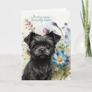Krijg goed Affenpinscher Hond Wildflower Garden Kaart