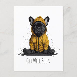 Krijg goed Binnenkort Franse buldog draagt regenja Briefkaart
