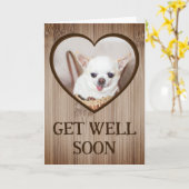 Krijg goed binnenkort schattige hond chihuahua man kaart (Gele Bloem)