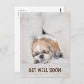 Krijg goed binnenkort schattige puppy dog shihtzu briefkaart (Voorkant / Achterkant)
