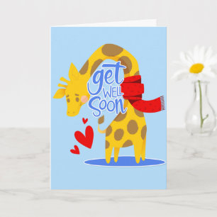 Krijg goed Binnenkort Schattigee Giraffe Groet Kaart