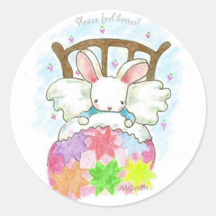Krijg goed Bunny sticker label