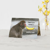 Krijg goed Kaart Funny Monkey met Banana Feel Bett (Gele Bloem)