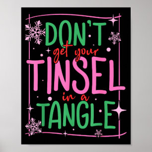 Krijg je kerstlint niet in de knoop Grappige kerst Poster