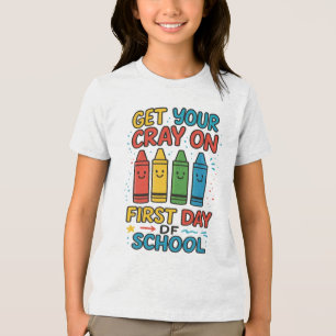 Krijg je kleurpotlood aan op de eerste schooldag m Tri-Blend shirt