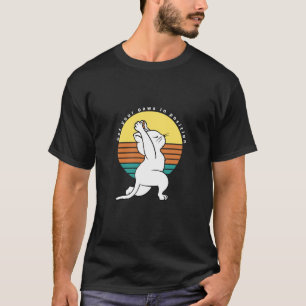 Krijg je poten in positie Retro yoga kat cadeau T-shirt