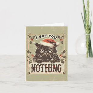 Krijg Jou Niets Stouts Grappig Zwart Kat Kerst Feestdagen Kaart