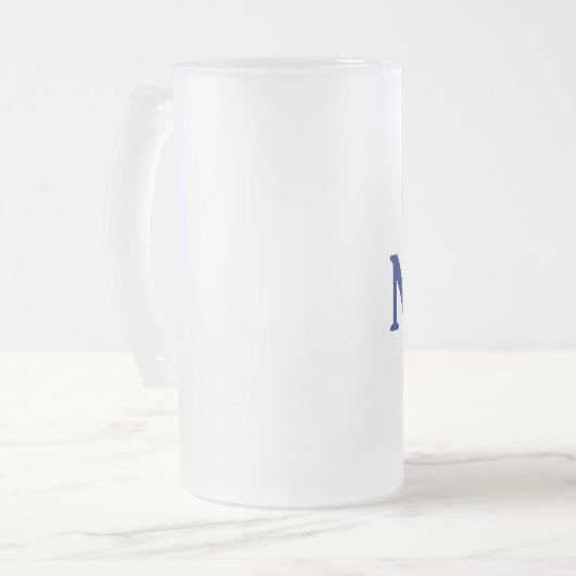 "KRIJG NAUTI" Nautical Frosted Glass Beer Mok (Voorkant links)