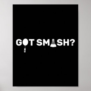 Krijg Smash Funny Badminton Shuttle Badminton Love Poster