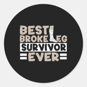 Krijg snel gebroken been chirurgie herstel ronde sticker