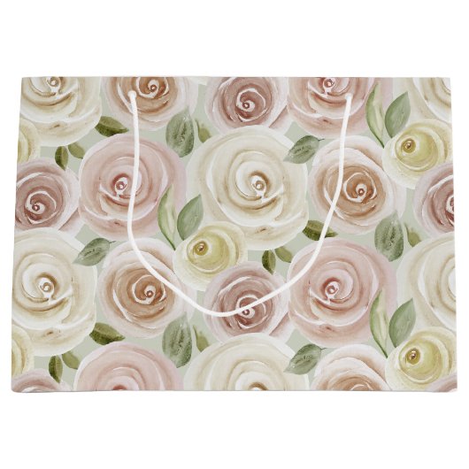 Krijg snel goed Roos patroon Groot Cadeauzakje (Voorkant)