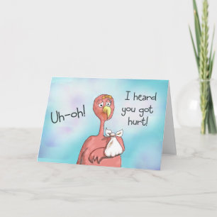 Krijg snel letsel roze flamingo Kaart