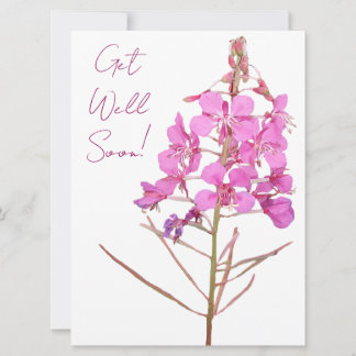 Krijg snel roze bloemen eenvoudige bloemen feestdagenkaart