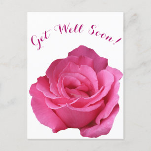 Krijg snel roze rose eenvoudige bloemige liefde briefkaart