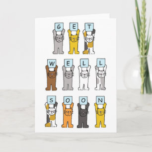Krijg snel Schattigee Cartoon Katten Kaart