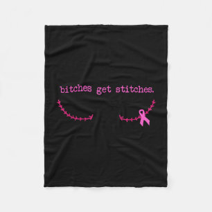 Krijg steken roze lint borstkanker bewustzijn fleece deken