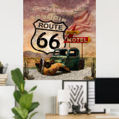 Krijg uw Kicks op Route 66 Poster (Thuiskantoor)