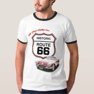 Krijg uw Kikken op Route 66-Rode Auto T T-shirt