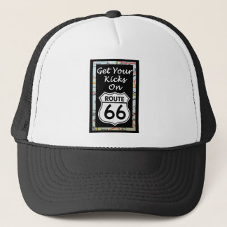 Krijg uw pictogrammen op route 66 met kaart trucker pet