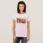 Krijg uw Spooky Coffee Fix met Skeleton T shirt (Voorkant volledig)