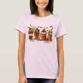 Krijg uw Spooky Coffee Fix met Skeleton T shirt (Voorkant)